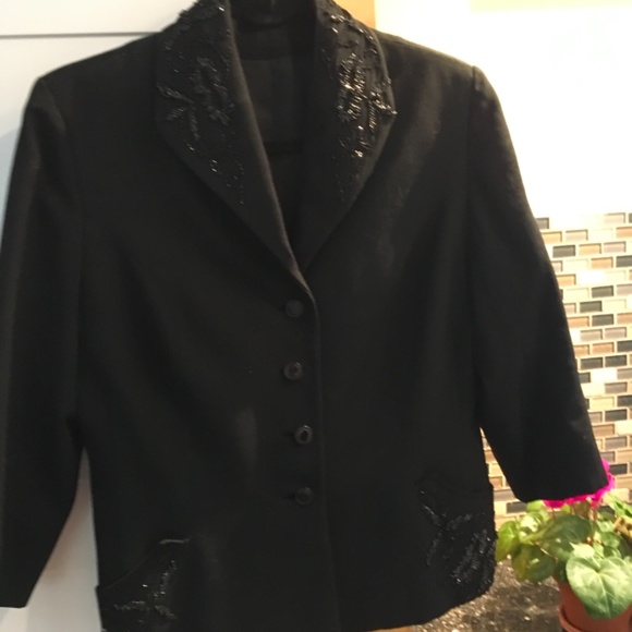 Vintage  Style 1940 ´s - 3/4 length Jacket beaded lapel  & pockets - Picture 2 of 4